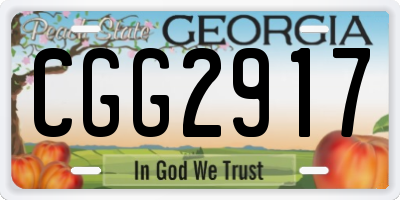 GA license plate CGG2917