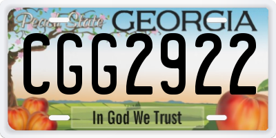 GA license plate CGG2922