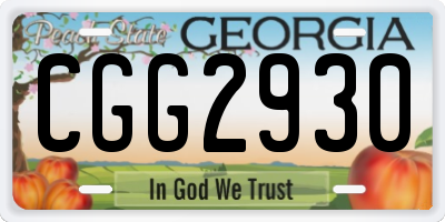GA license plate CGG2930
