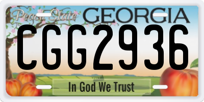 GA license plate CGG2936