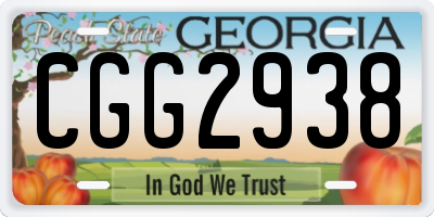 GA license plate CGG2938