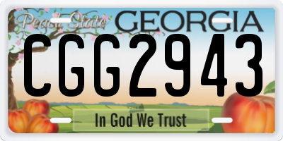 GA license plate CGG2943