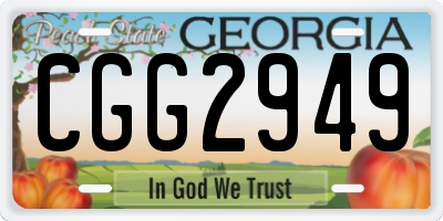 GA license plate CGG2949