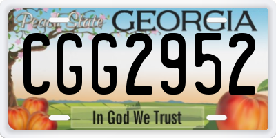 GA license plate CGG2952