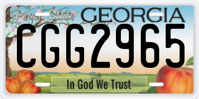 GA license plate CGG2965