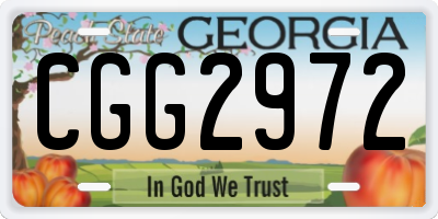 GA license plate CGG2972