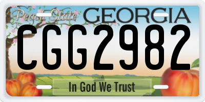 GA license plate CGG2982