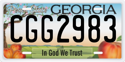 GA license plate CGG2983