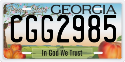 GA license plate CGG2985