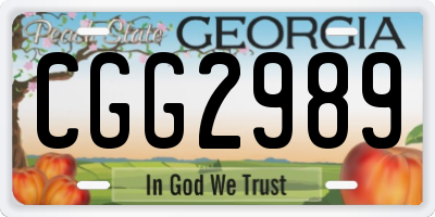 GA license plate CGG2989
