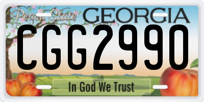 GA license plate CGG2990