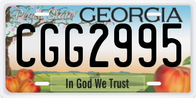 GA license plate CGG2995