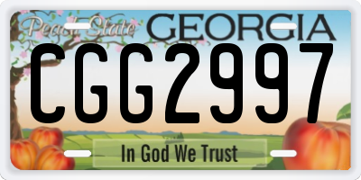 GA license plate CGG2997