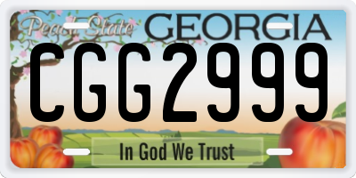 GA license plate CGG2999