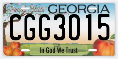 GA license plate CGG3015