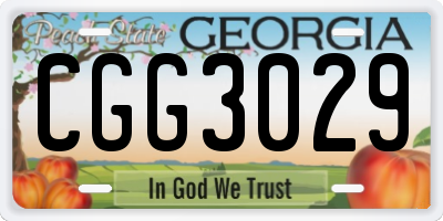 GA license plate CGG3029