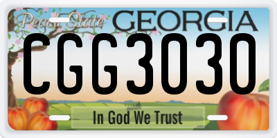GA license plate CGG3030