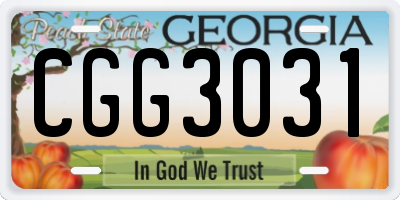 GA license plate CGG3031