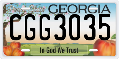 GA license plate CGG3035
