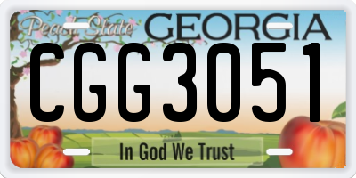 GA license plate CGG3051