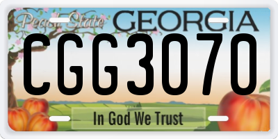 GA license plate CGG3070
