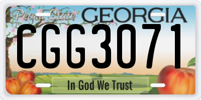 GA license plate CGG3071