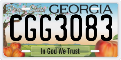 GA license plate CGG3083