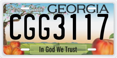GA license plate CGG3117