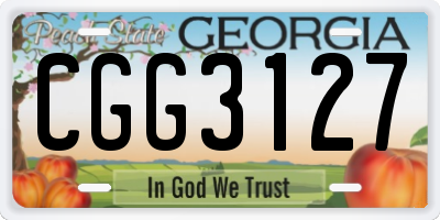 GA license plate CGG3127
