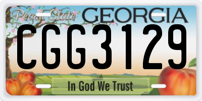 GA license plate CGG3129