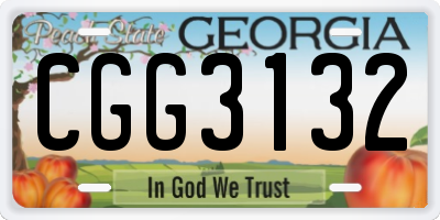 GA license plate CGG3132