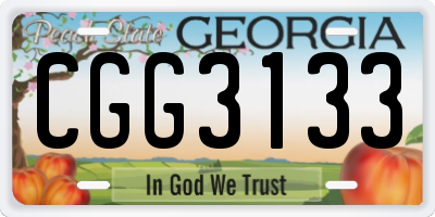 GA license plate CGG3133