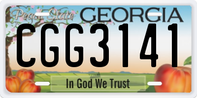 GA license plate CGG3141