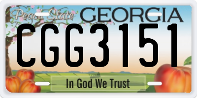 GA license plate CGG3151