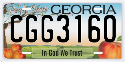 GA license plate CGG3160