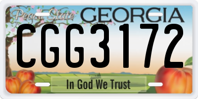 GA license plate CGG3172