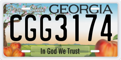 GA license plate CGG3174