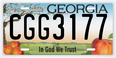 GA license plate CGG3177