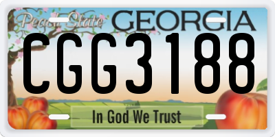 GA license plate CGG3188
