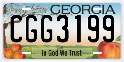 GA license plate CGG3199