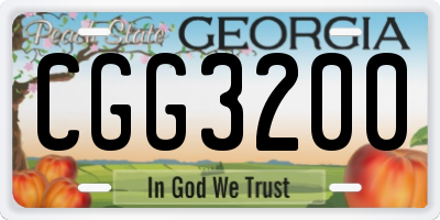 GA license plate CGG3200