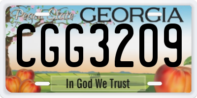 GA license plate CGG3209