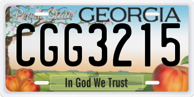 GA license plate CGG3215