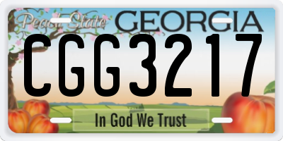 GA license plate CGG3217