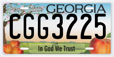 GA license plate CGG3225