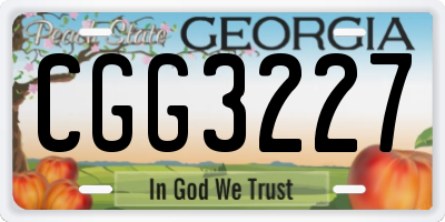 GA license plate CGG3227