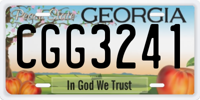 GA license plate CGG3241