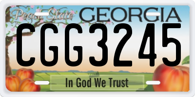 GA license plate CGG3245