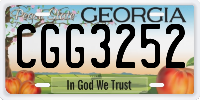 GA license plate CGG3252