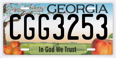 GA license plate CGG3253